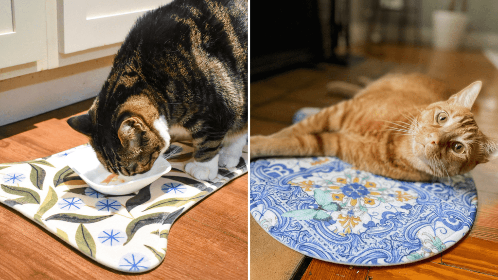 Redbubble Pet Supplies Pet Mats - Cats & Coffee Redbubble Pet Supplies Pet Mats