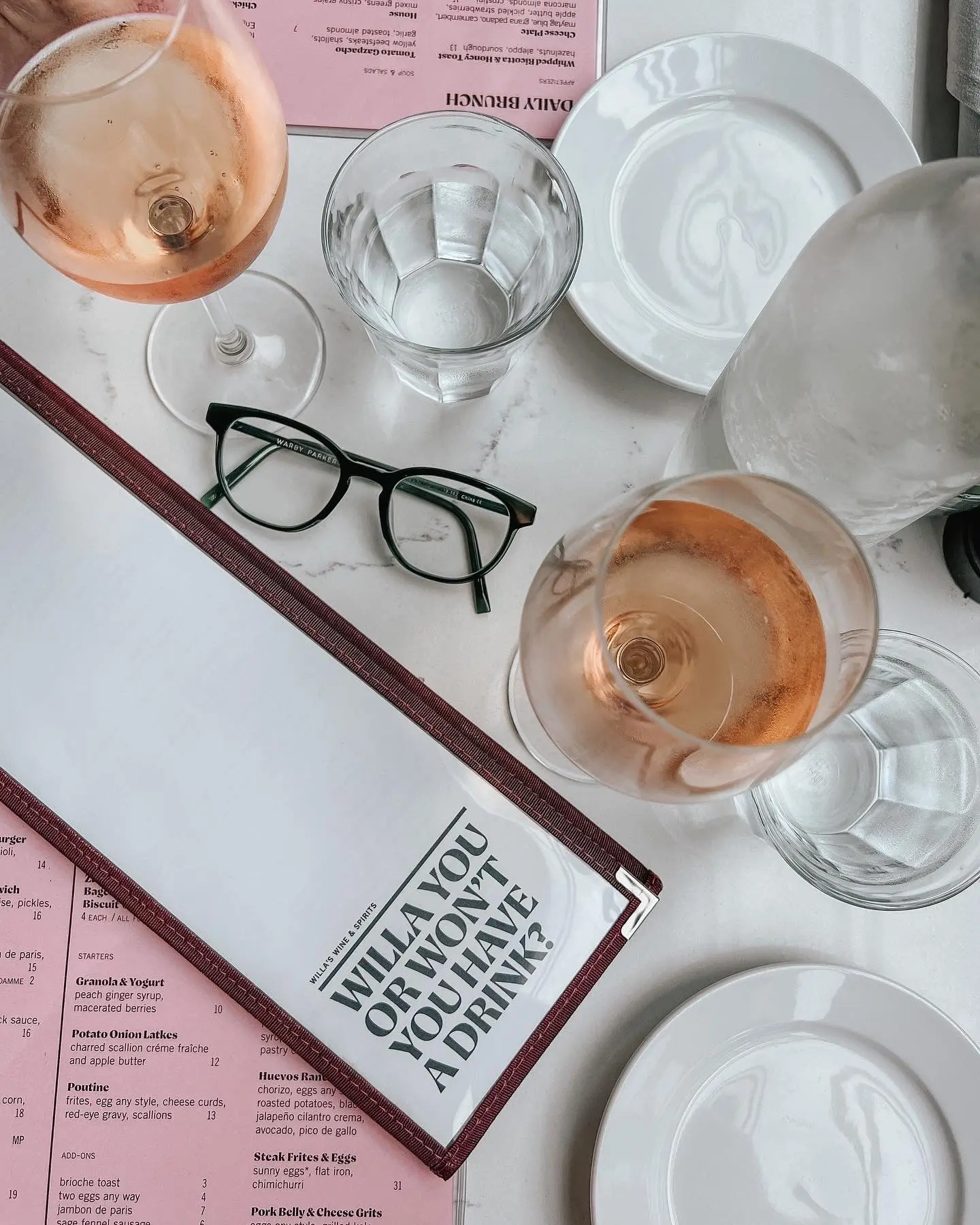 Willa's Restaurant, Tampa Bay Florida1 - Cats & Coffee Glasses of sparkling rose wine