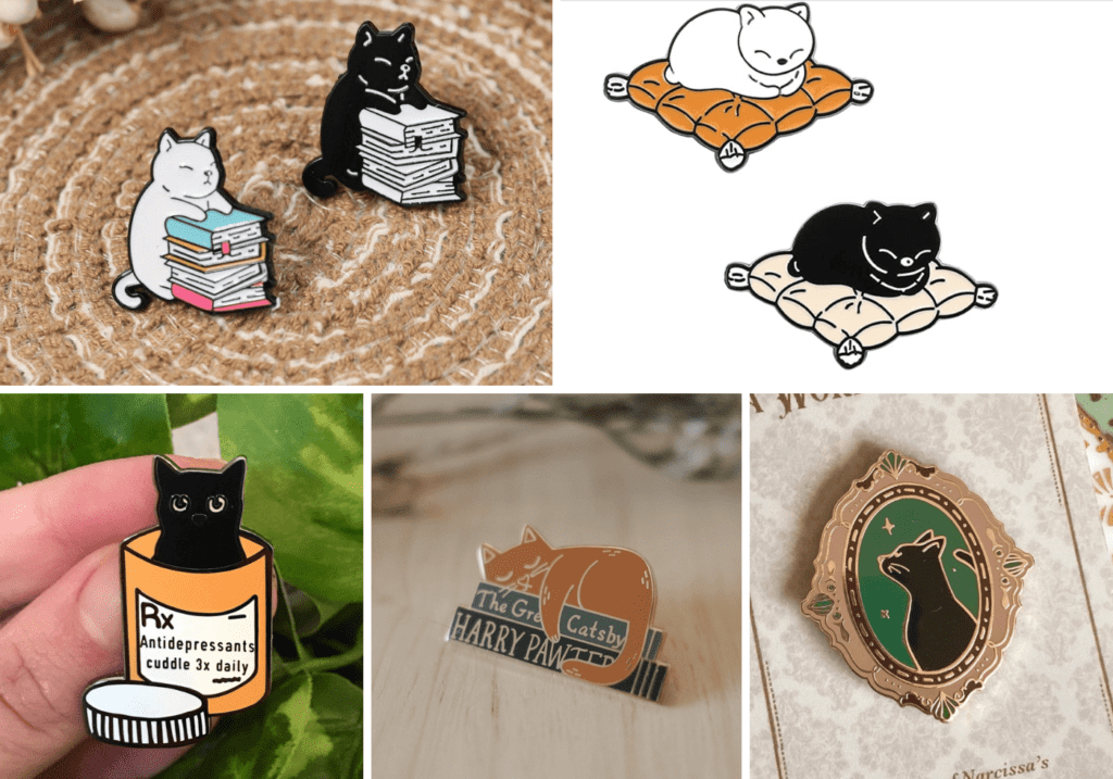 Cat Mom Life - Cute Cat Pins 2 - Cats & Coffee Cat Lapel Pins