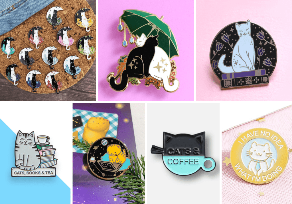 Cat Mom Life - Cute Cat Pins 4 - Cats & Coffee Cat Mom Life - Cute Cat Pins