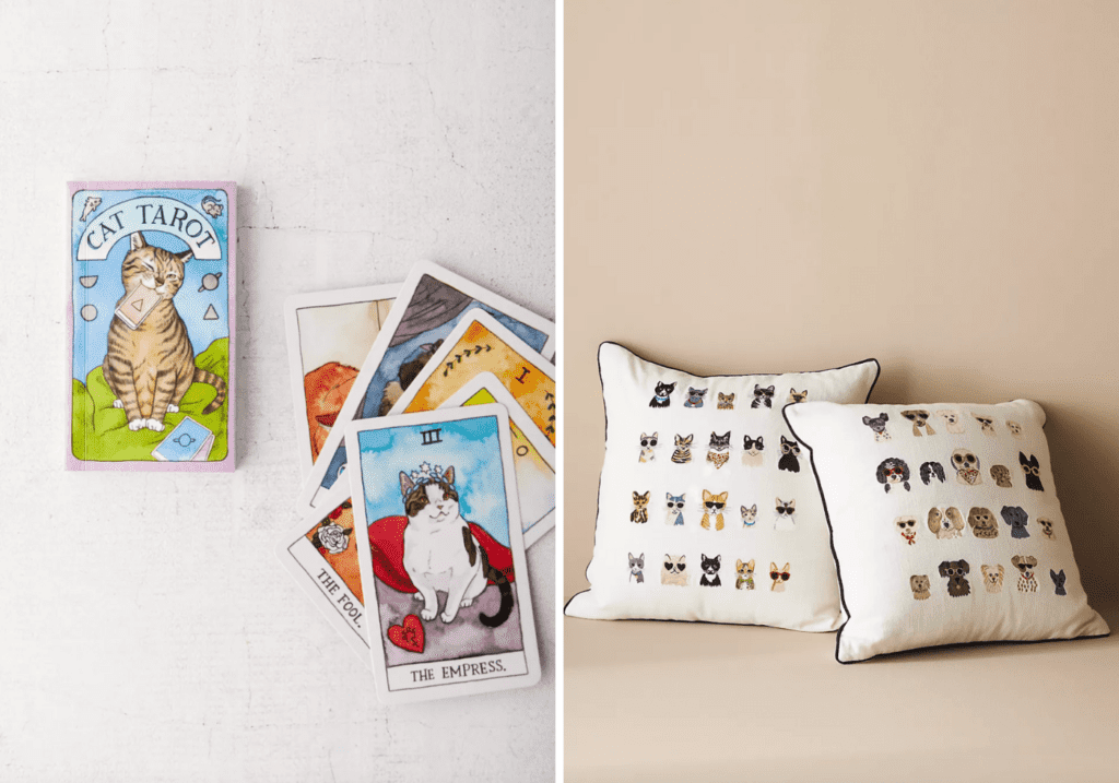 Cat Tarot Cards by Megan Lynn Kott | Rifle Paper Co. Cool Cats Pillow & Dog Days Pillow