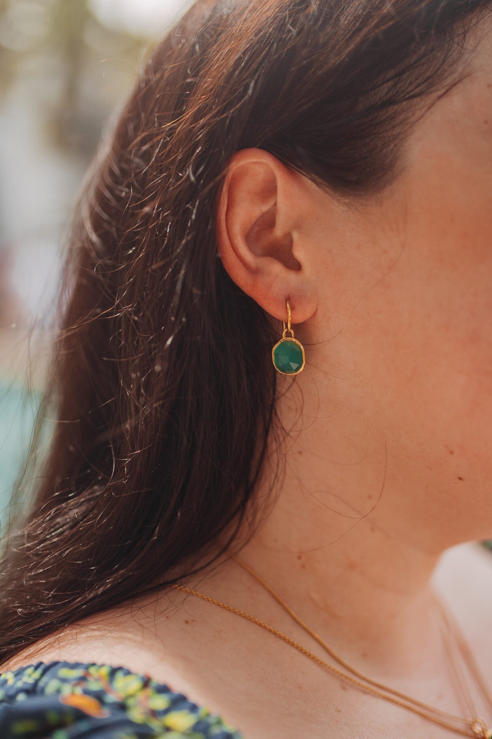 the Green Onyx Siren Wire Earrings from Monica Vinader