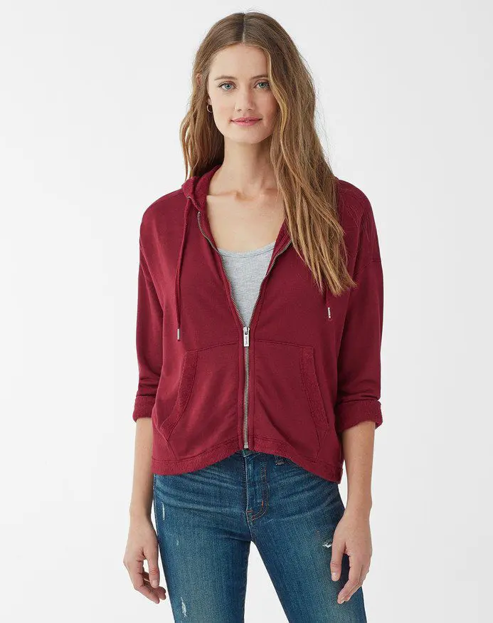 Splendid Zip Up Ruby - Cats & Coffee Ruby zip-up hoodie from Splendid