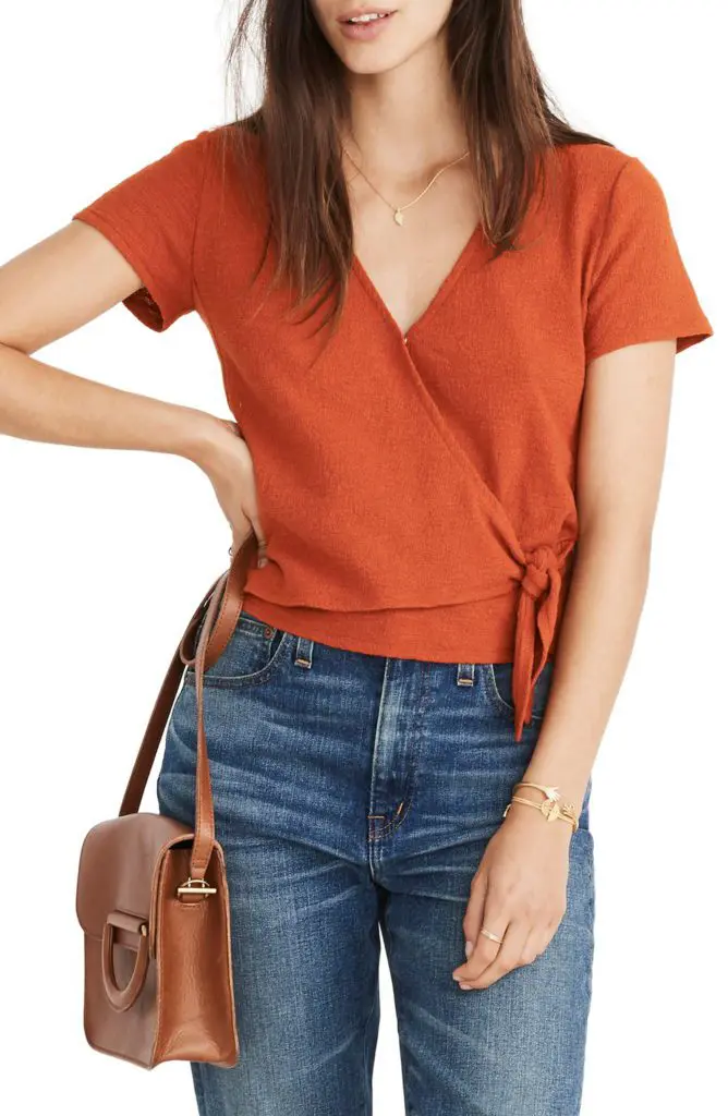 Madewell Texture & Thread Wrap Top - Cats & Coffee Madewell Texture & Thread Wrap Top
