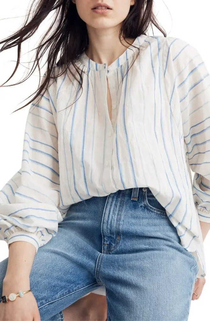 Stripe Peasant Top MADEWELL - Cats & Coffee Stripe Peasant Top MADEWELL