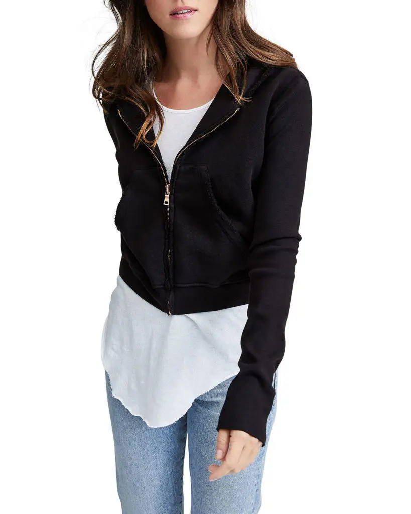 Neiman Marcus May Sale Frank & Eileenzip-front triple fleece crop hoodie jacket2 - Cats & Coffee Zip-Front Triple Fleece Crop Hoodie Jacket from the Neiman Marcus May Sale