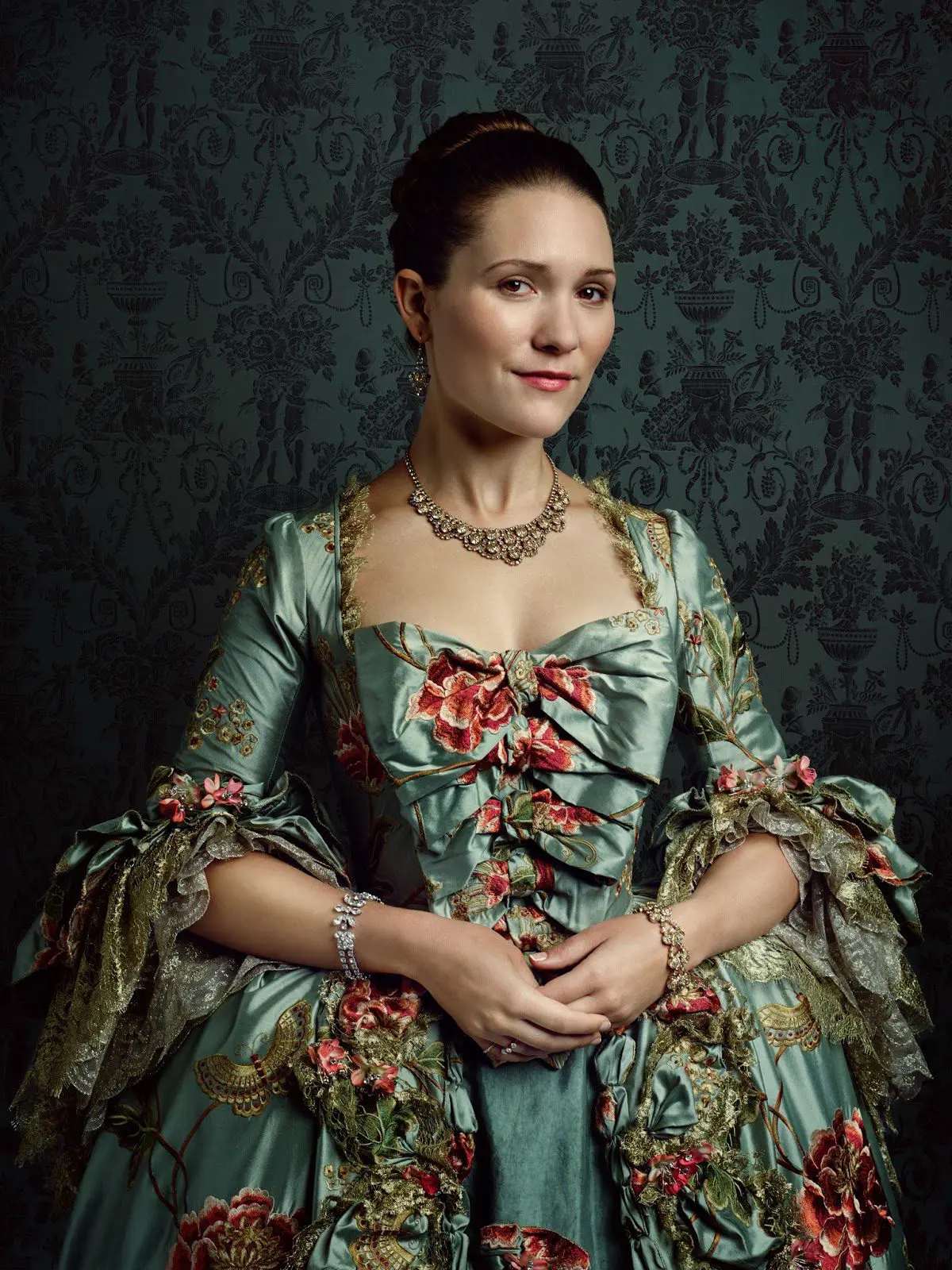 Outlander-Costume-Louise - Cats & Coffee Louise de Rohan from Outlander Season 2 in an Outlander promo shot.
