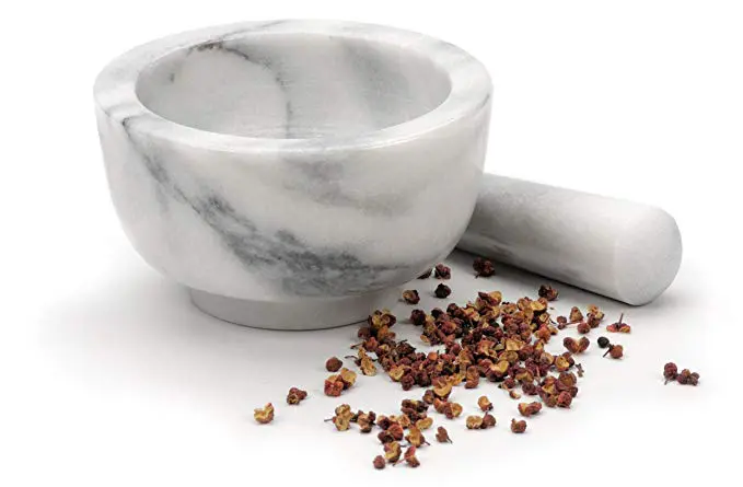 RSVP-White-Marble-Mortar-and-Pestle - Cats & Coffee