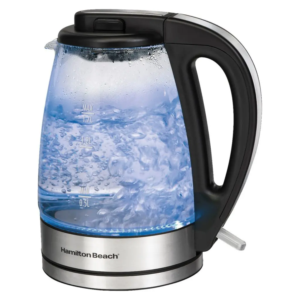 Hamilton-Beach-1.7L-Illuminated-Glass-Cordless-Kettle-40869 - Cats & Coffee Hamilton Beach 1.7L Illuminated Glass Cordless Kettle - 40869
