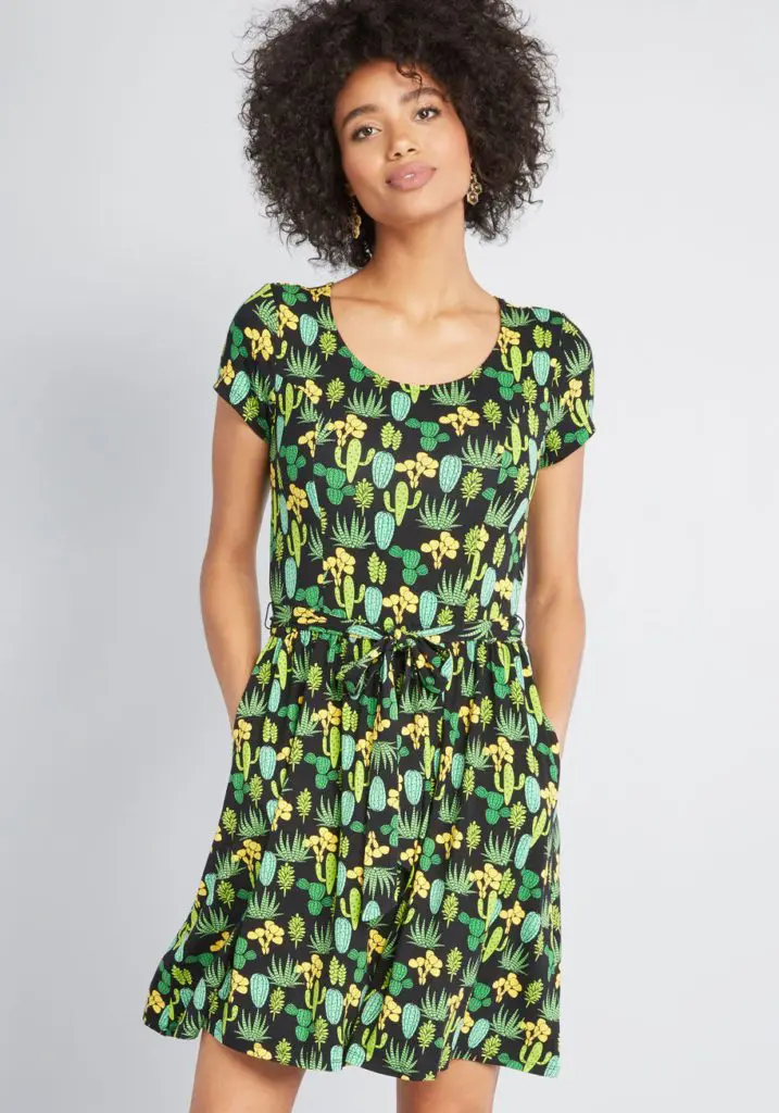 Modcloth-Whimsical-Fit-Knit-Dress-in-Green2-1 - Cats & Coffee WHIMSICAL FIT KNIT DRESS