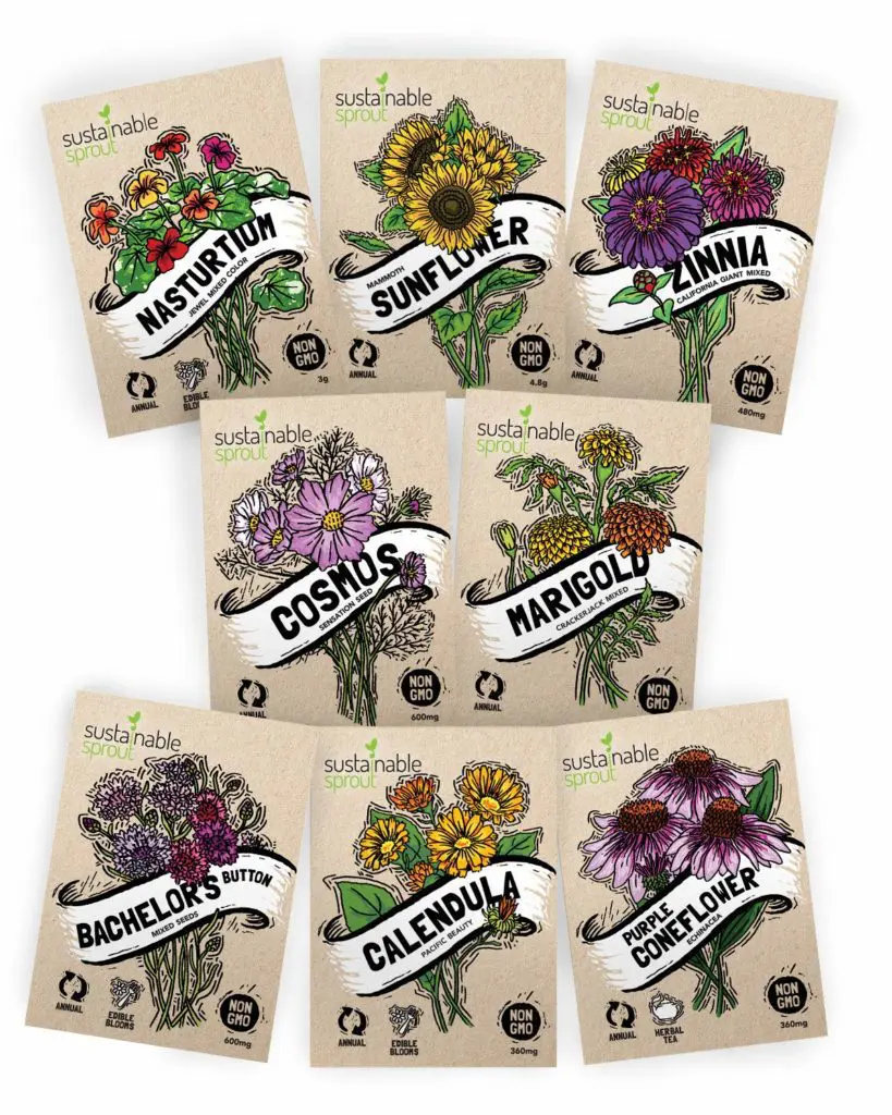 Sustainable-Sprout-Flower-Seed-Variety-Pack - Cats & Coffee Sustainable Sprout Flower Seed Variety Pack