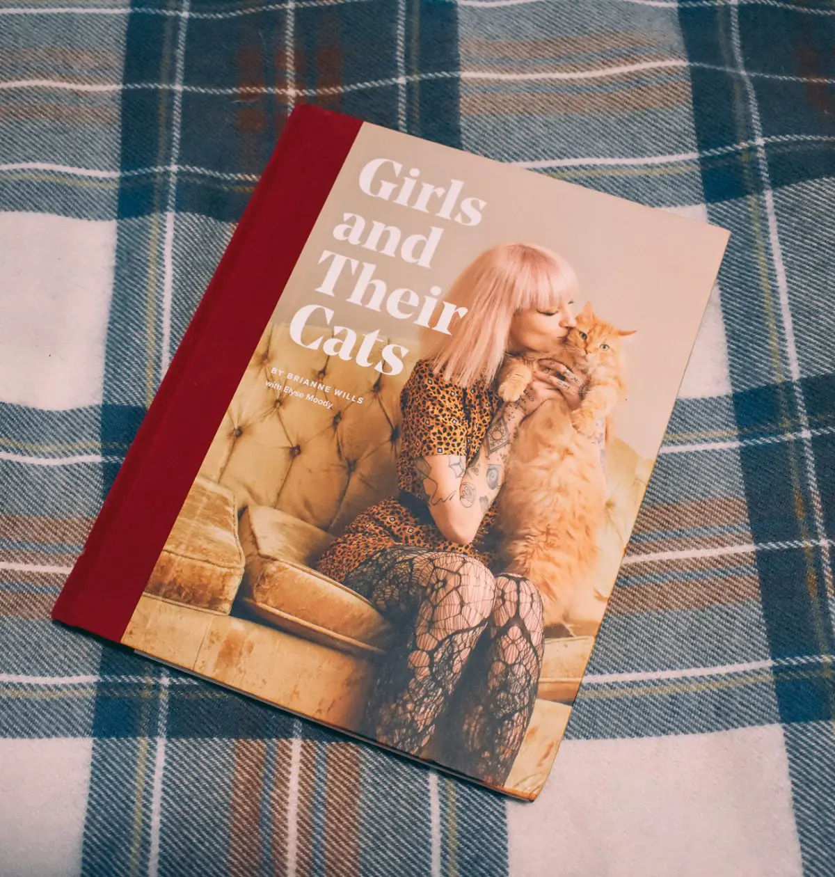 Book Review: Girls and Their Cats by BriAnne Willis, book on Locharron of Scotland Royal Stewart Blue Dress Tartan, photo by Christine Csencsitz