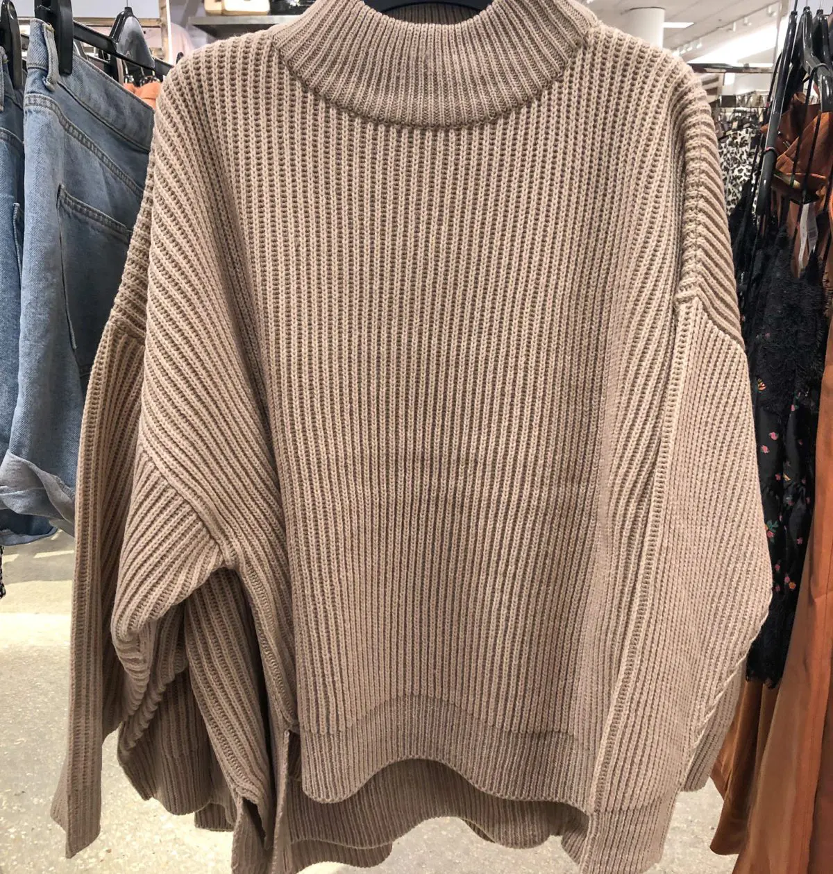Mock-Neck-Sweater-TOPSHOP-in-oat- - Cats & Coffee Mock Neck Sweater TOPSHOP in oat