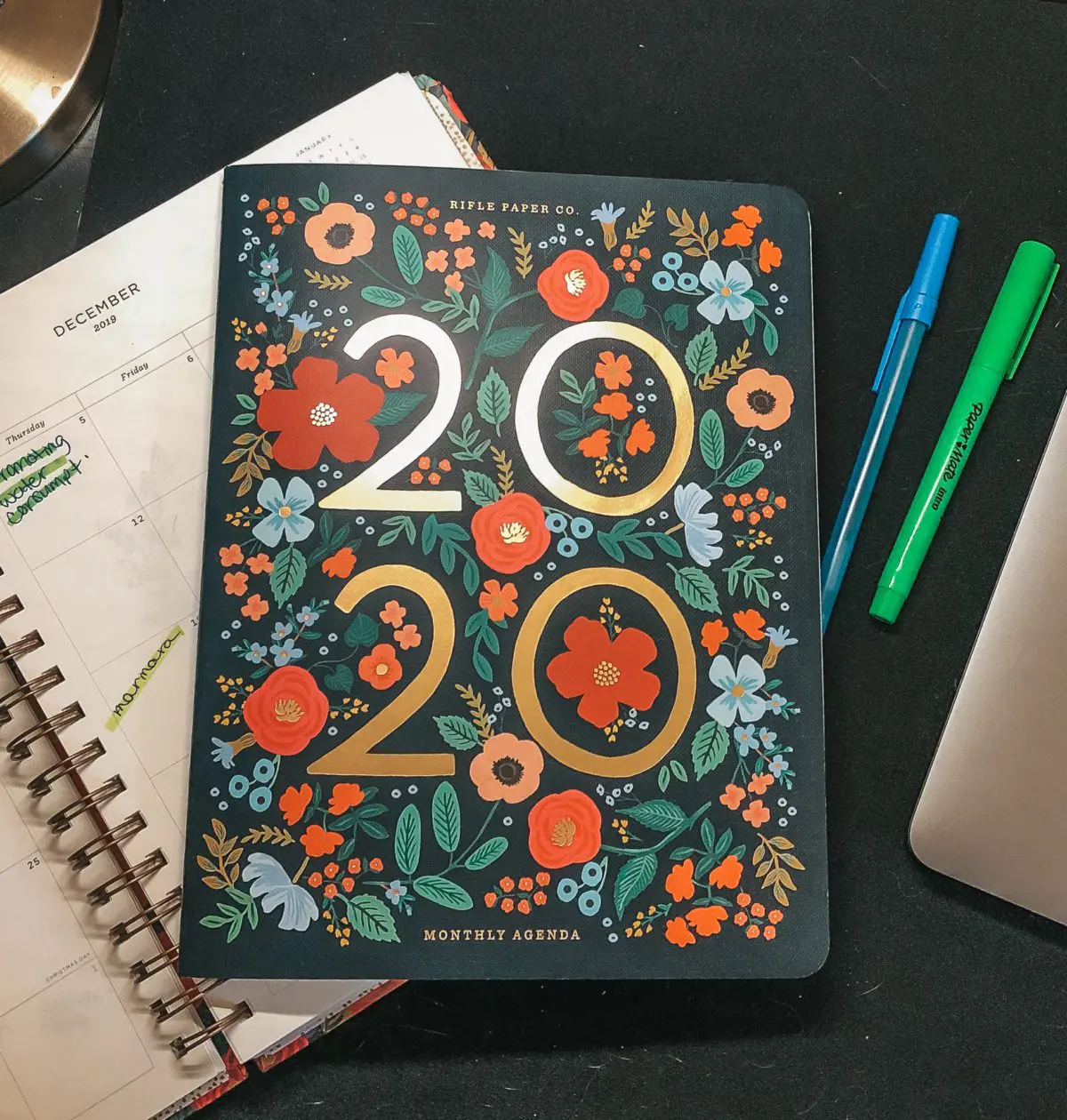 2020 Rifle Paper Co Planner, photo by Christine Csencsitz - Cats & Coffee Rifle Paper Co 2020 Floral Monthly Agenda, photo by Christine Csencsitz
