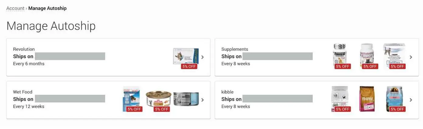 Chewy Autoship Example - Cats & Coffee Chewy Autoship Program Example