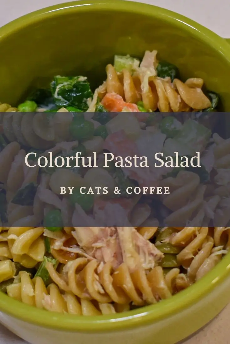 Easy-and-Healthy-Colorful-Pasta-Salad-Recipe-5 - Cats & Coffee This colorful pasta salad recipe is easy, flexible, and perfect as a snack, side, or simple meal. Get the full recipe and handy meal prep tips here!