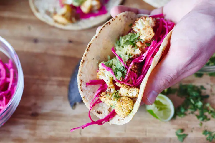 Roasted-Cauliflower-Tacos-from-The-Kitchn - Cats & Coffee Roasted Cauliflower Tacos, from The Kitchn