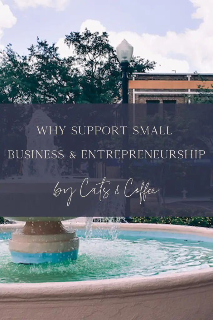 pin1-1 - Cats & Coffee Previously, I've written about how we could support small businesses towards the beginning of the pandemic and shut down. While that information remains true, this piece seeks to expand on why it is so important to support small business and entrepreneurship, particularly in our own local economies. Learn more about how small business and entrepreneurship affects our economy and why we should all be supporting such businesses here.