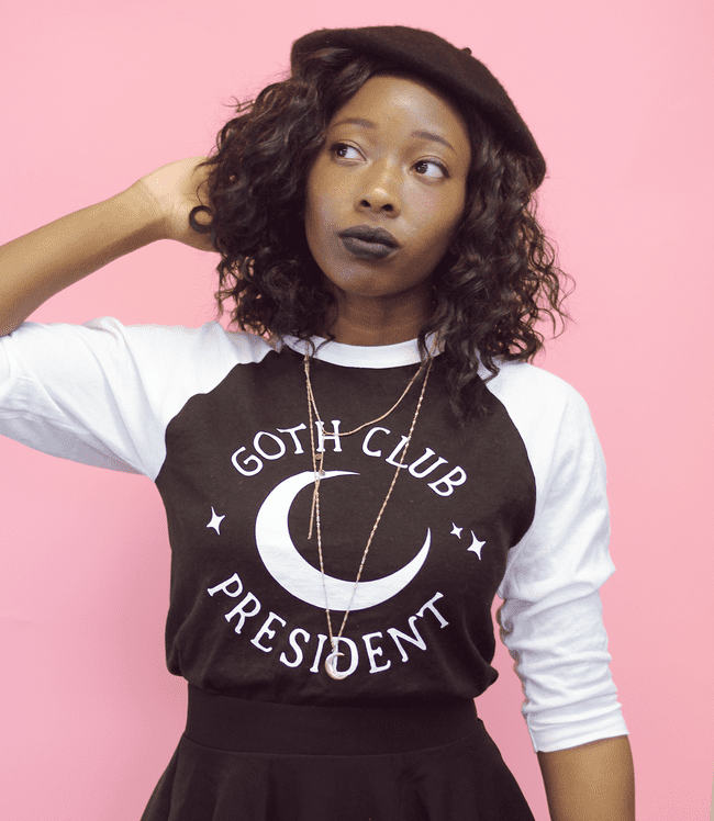 Favorite-Finds-from-Adorned-by-Chigoth-club-president-unisex-3-4-sleeve-raglan-shirt-3698399182892_650x - Cats & Coffee Adorned by Chi: Why I Love this Lifestyle Brand for Misfits and Magical Girls