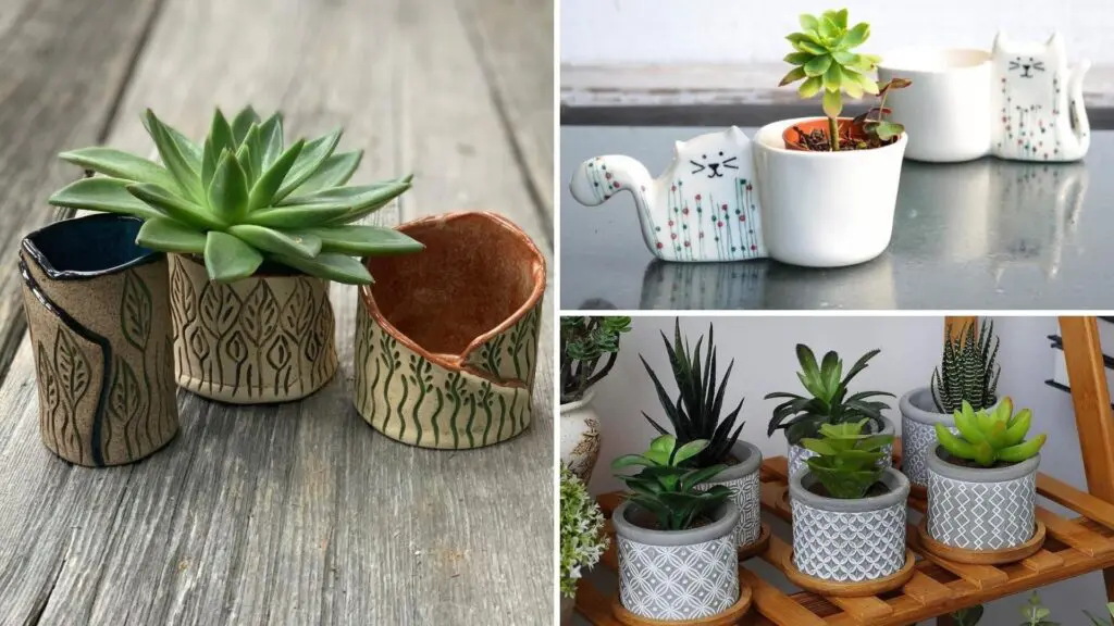 Decorating-the-Home-with-Cute-Little-Plant-Pots1-1 - Cats & Coffee Decorating the Home with Cute Little Plant Pots -- Planters from OneofakindRockport - Mini Carved Succulent Planters (/each) // UmmaArte - Cute Cat Planter for Cactus (.43/each) // Cement Succulent Pot with Bamboo Tray