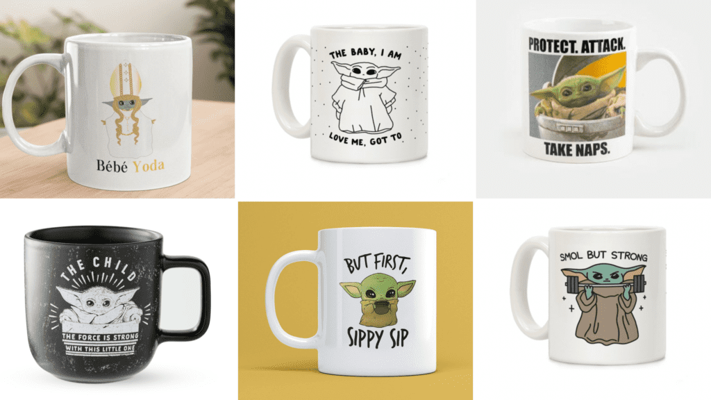 Glasses & Mugs - Baby Yoda Finds - Cats & Coffee1 - Cats & Coffee Star Wars The Child Coffee Mugs & Glasses