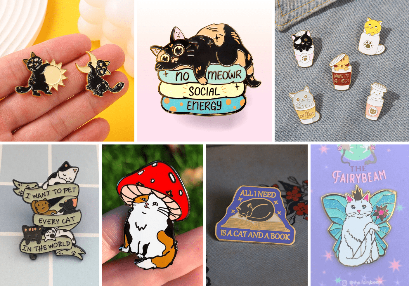 Cat Mom Life - Cute Cat Pins 3 - Cats & Coffee Cat Lapel Pins