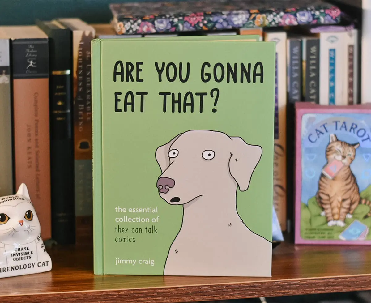 Are You Gonna Eat That Book on a bookshelf