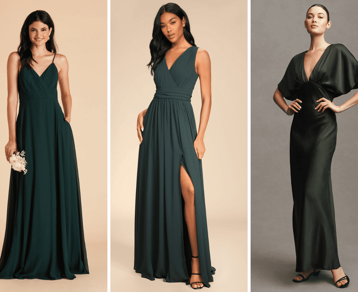 The Most Romantic Emerald Green Bridesmaids Dresses