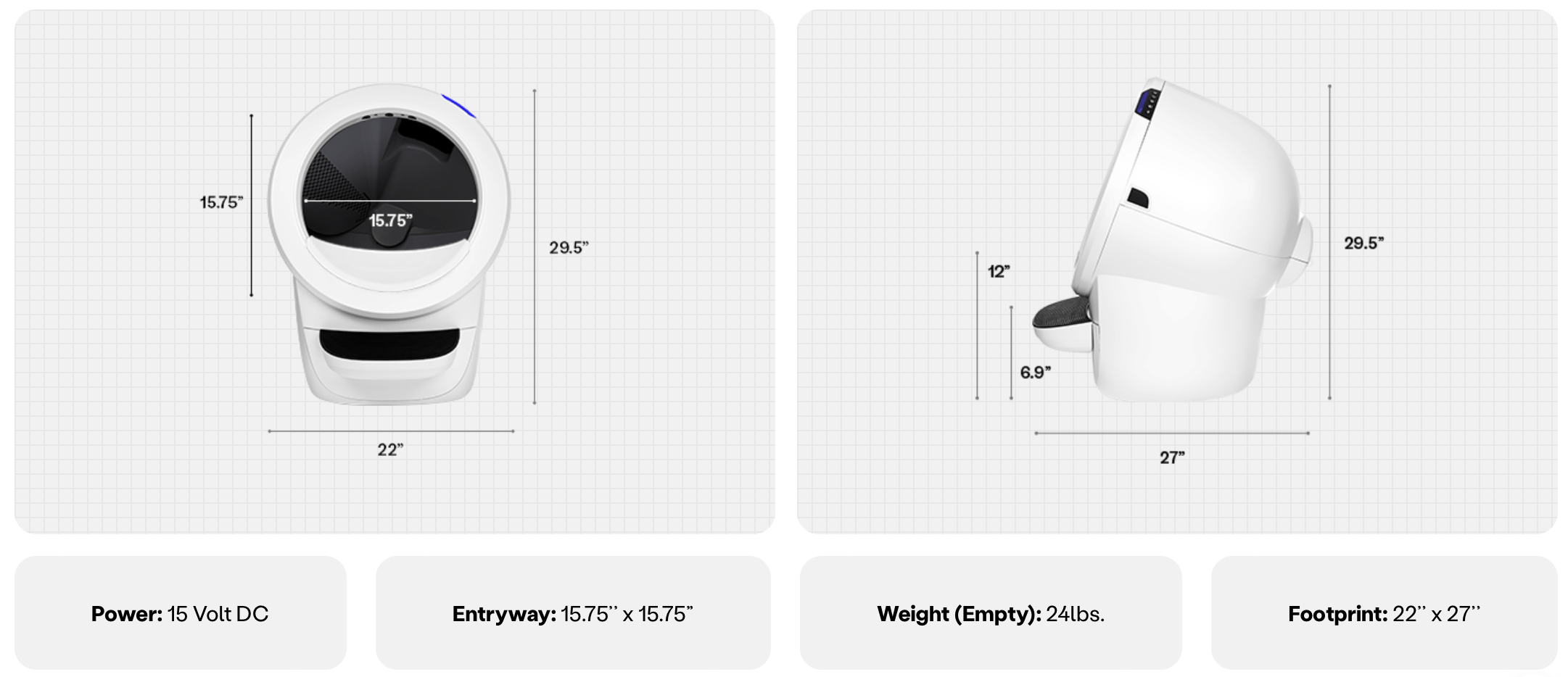 Litter-Robot 4 2 - Cats & Coffee Self cleaning Litter-Robot 4 Specs
