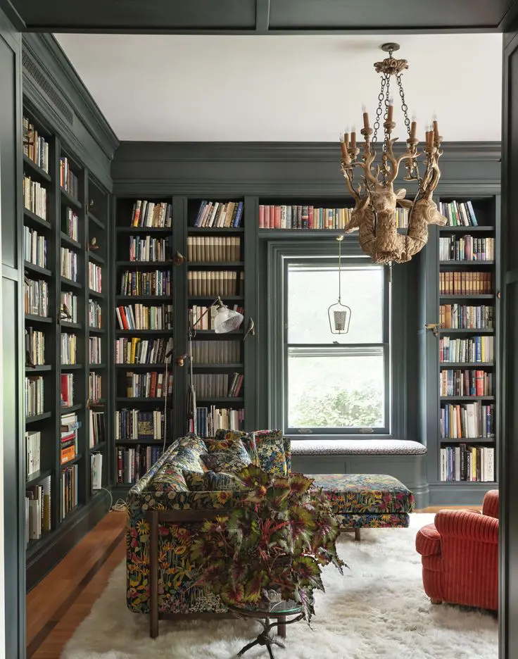 Home Library Room Inspriation 1 - Cats & Coffee cozy library room