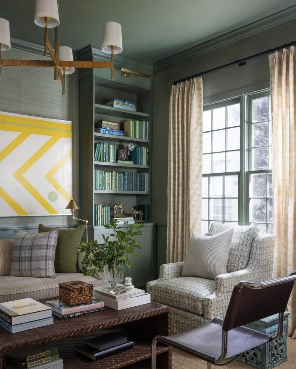 Oxford Design Home Library Ideas - Cats & Coffee Serene Blue Home Libraries