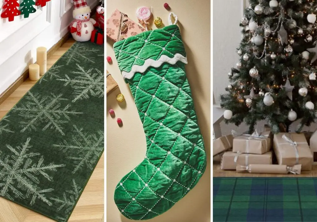 Festive Green Christmas Decor 3 - Cats & Coffee