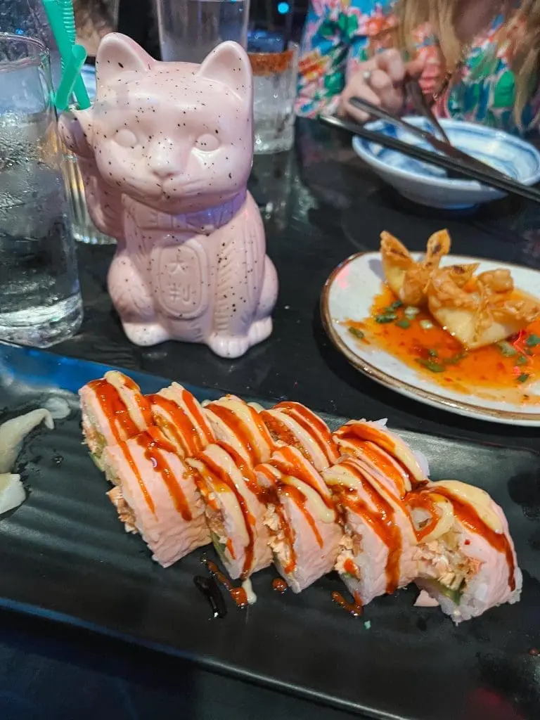 Bachelorette-Weekend-St-Pete-Florida 1 - Cats & Coffee Good Fortune Cat Themed Drink & Sushi