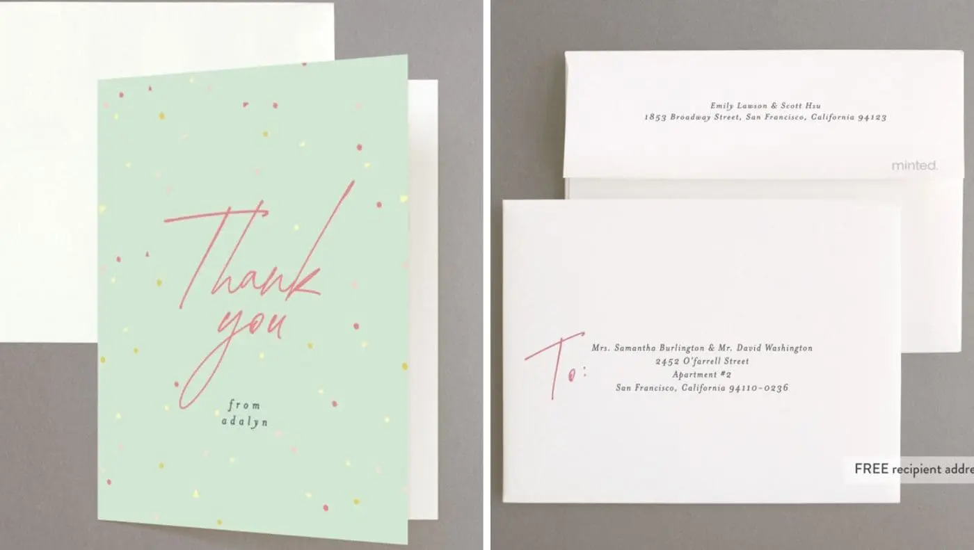 Minted Custom Stationary Review 2 - Cats & Coffee Bachelorette Thank You Cards