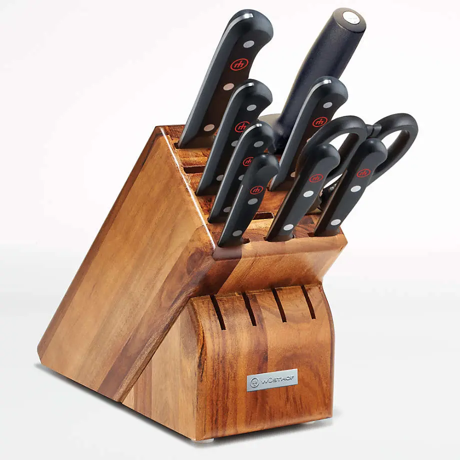 Wedding Registry Ideas What to Put On Your Wedding Registry 11 - Cats & Coffee Wustohf Gourmet 10-Piece Acacia Knife Block Set