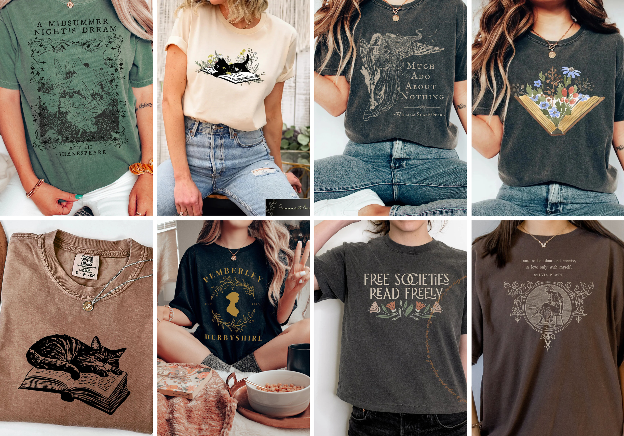 Literary and Book T-Shirts for Readers 1 - Cats & Coffee Literary and Book T-Shirts for Readers