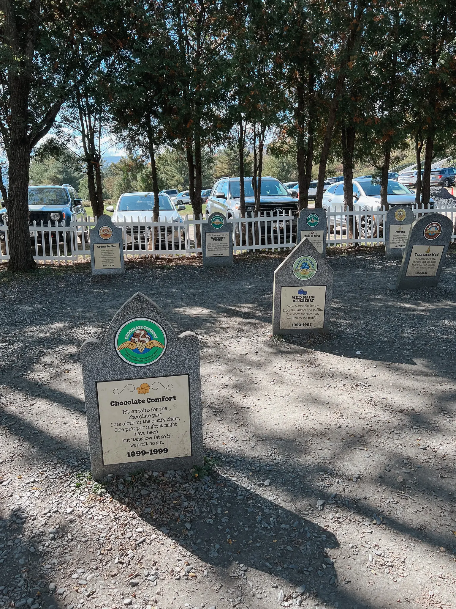 Ben Jerrys Factory Tour in Vermont5 - Cats & Coffee Ben & Jerry’s Flavor Graveyard in Vermont, a fun stop on the factory tour for retired ice cream flavors