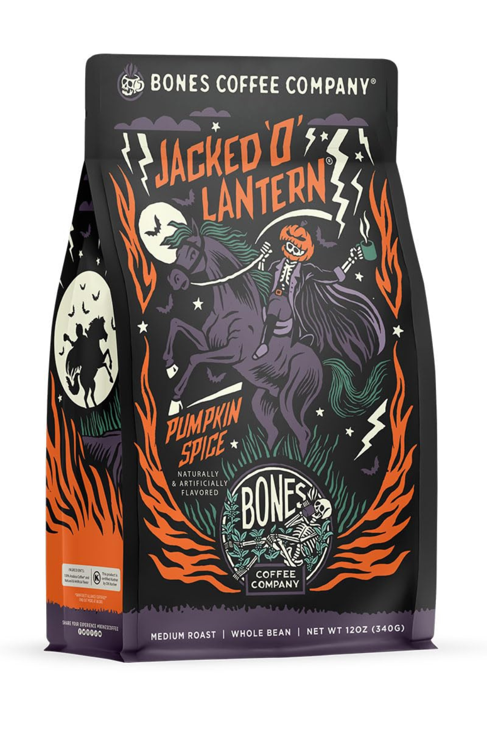 The Best Book and Coffee or Tea Pairings for a Cozy and Comforting Reading Ritual - 5 - Cats & Coffee Bones Coffee Company Pumpkin Spice Coffee Beans