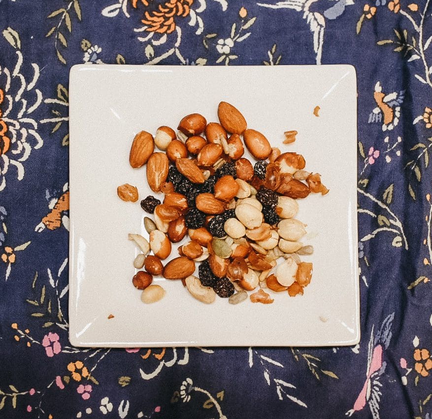 Trail mix with an Anthropologie napkin
