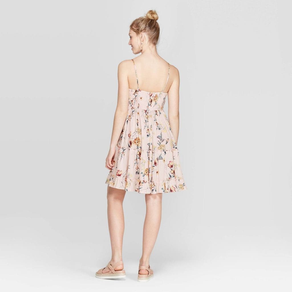 Target's Xhilaration Floral Print V-Neck Strappy Tie Front Babydoll Dress