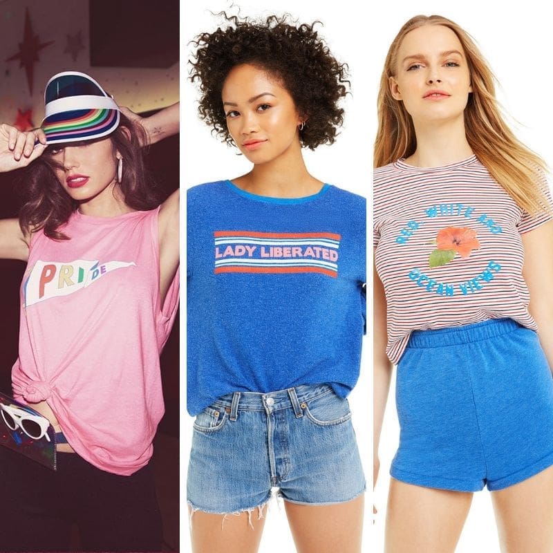 Wildfox's Fourth of July line favorites for the long weekend sale
 Pride Flag Vintage Muscle Tank ($47.60 with promo code)
Lady Liberated Baggy Beach Jumper ($68.61 with promo code)
Ocean Views No9 Tee ($46.19 with promo code)