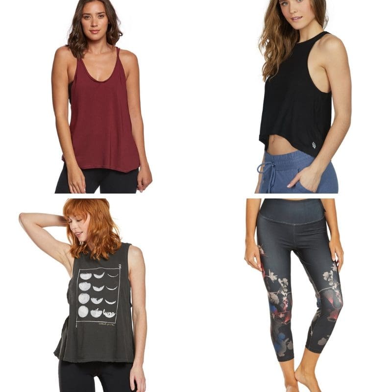 Yoga Outlet Fourth of July long weekend sale finds and favorites: 
Manduka Enlight Twist Yoga Tank Top (currently $25.99)
Free People Rise and Fall Tank (currently $17.99)
Marika Persephone Mid Calf Yoga Capris (currently $25.95)
Spiritual Gangster Luna Gigi Muscle Tank (currently $36.99)
