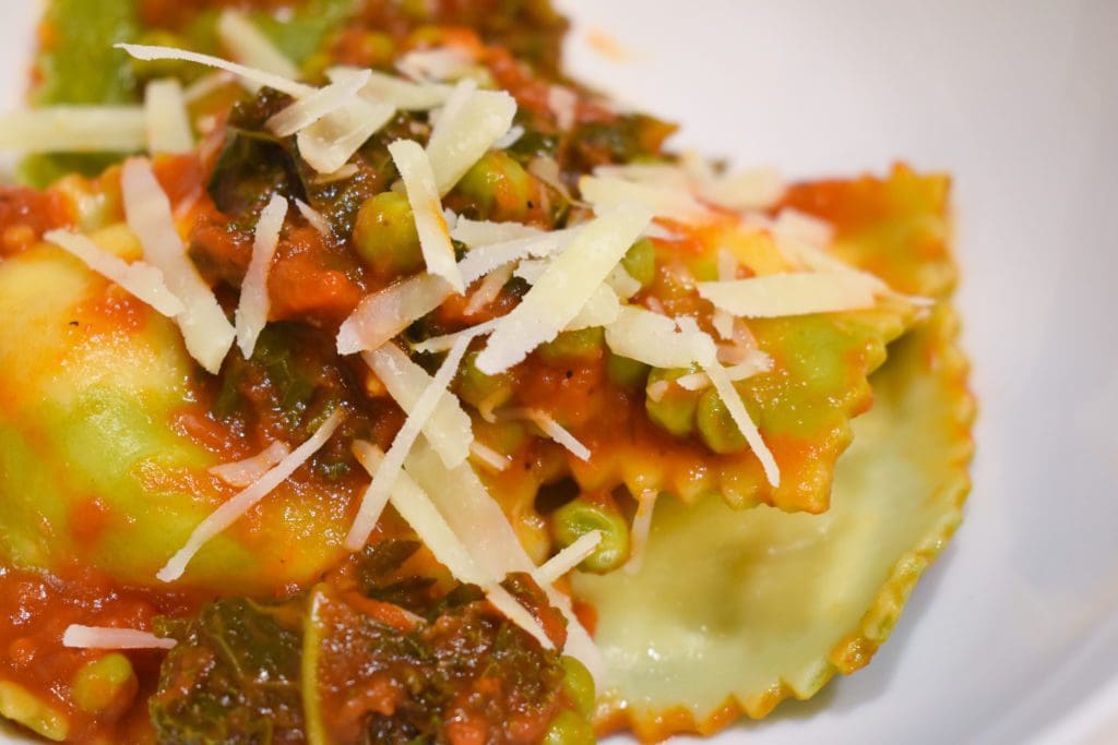 Trader Joe’s Brussels Sprout and Caramelized Onion Ravioli Cats & Coffee