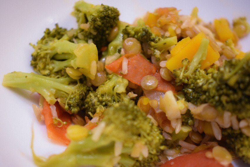 Recipes with Lentils: Broccoli & Squash Rice & Lentil Bowl
