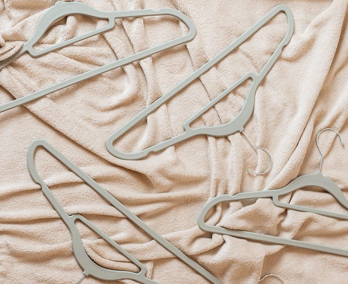 Empty clothing hangers