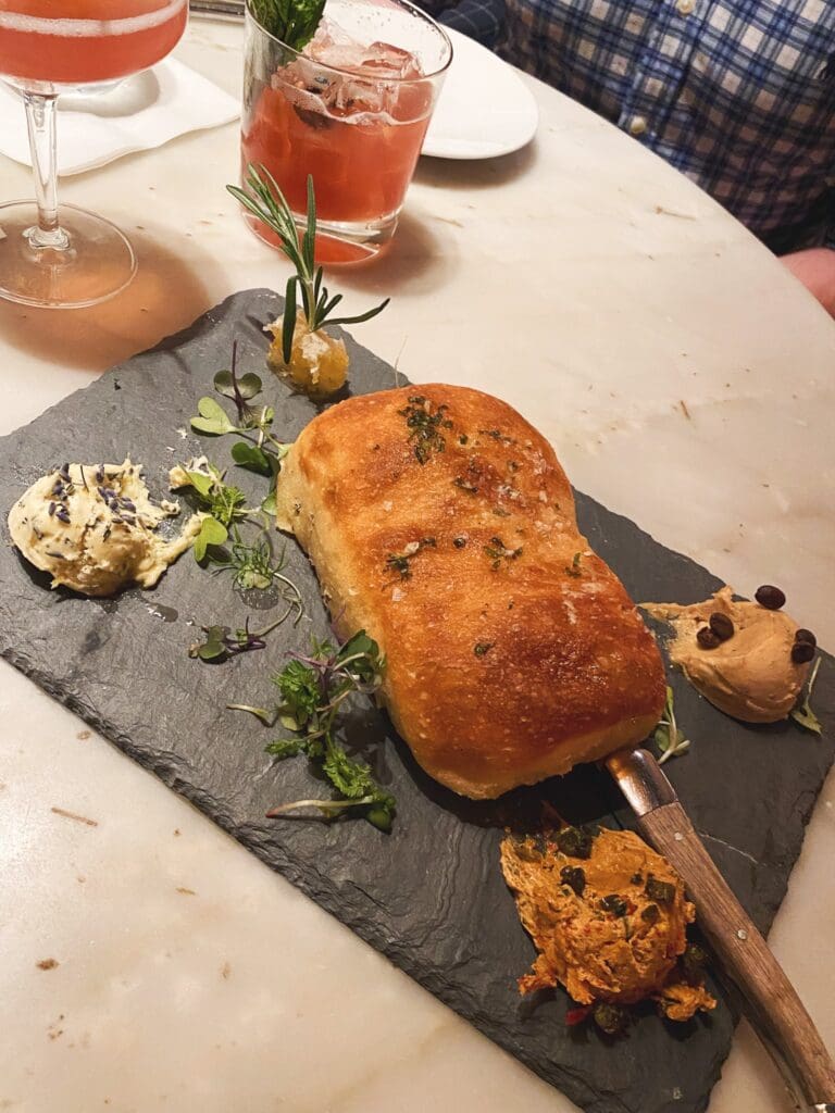 The Bread and Butter Trio Appetizer at the Library Restaurant