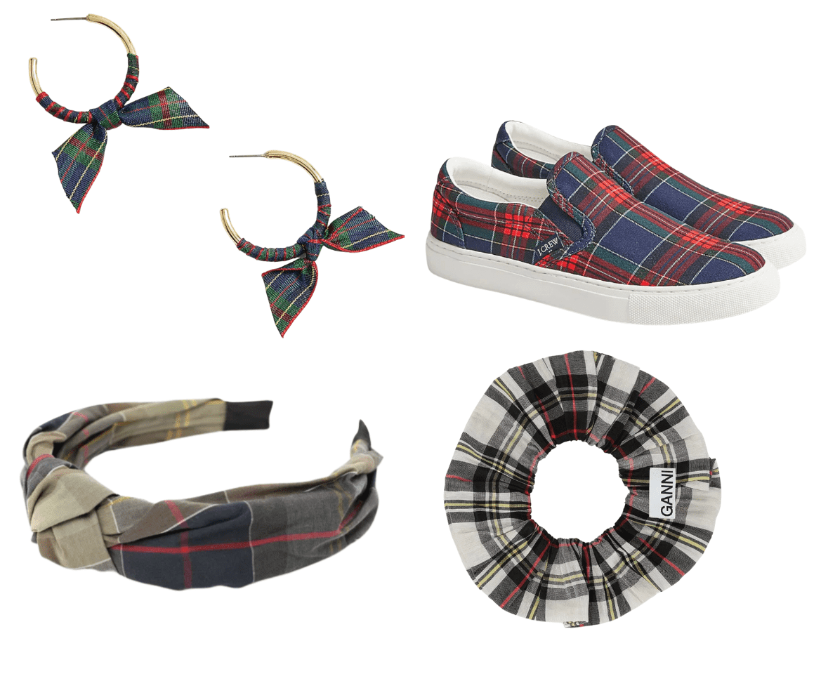Pastel Blue And Pink Plaid Tartan Women's Sneakers