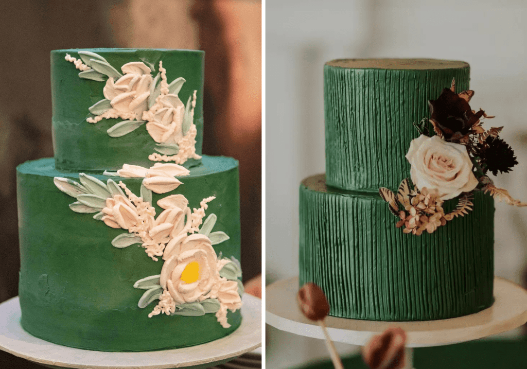 Bolder Examples of an Emerald Wedding Cake