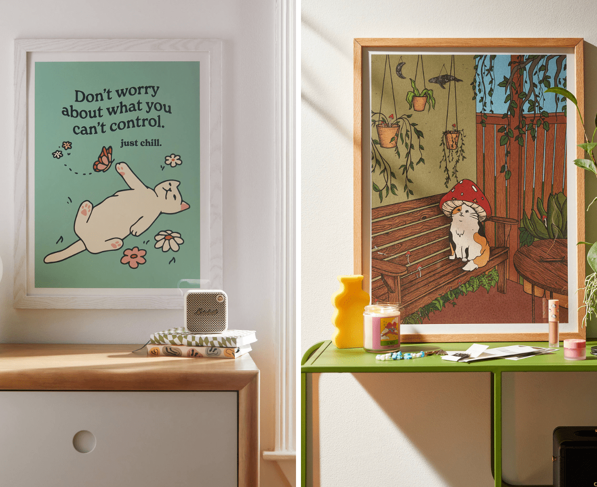 Whimsical Cat Art Prints for the Home