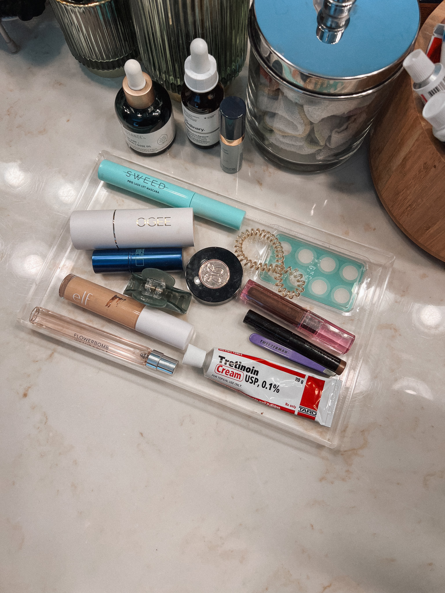 Clear Beauty Catch All Tray - Cats & Coffee Clear Beauty Catch All Tray